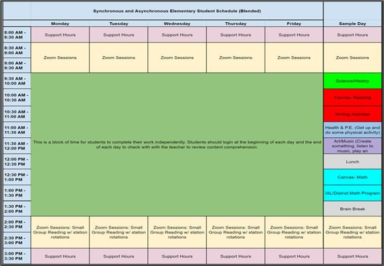 Elementary (4-5) Student Schedule